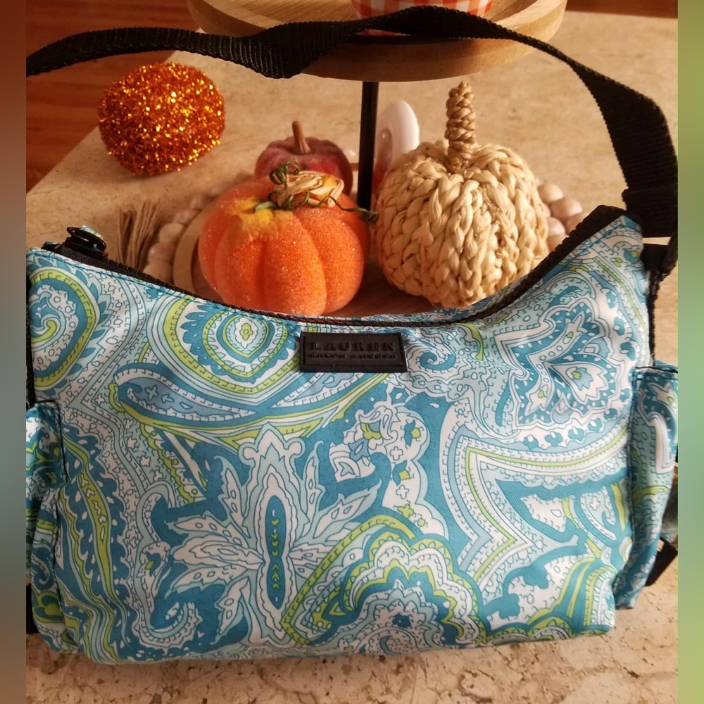 Lauren Ralph Lauren Blue and Green Paisley Women's Bag